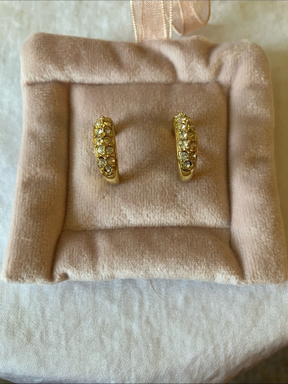 Rosa: Gold Crystal Hoop Earrings